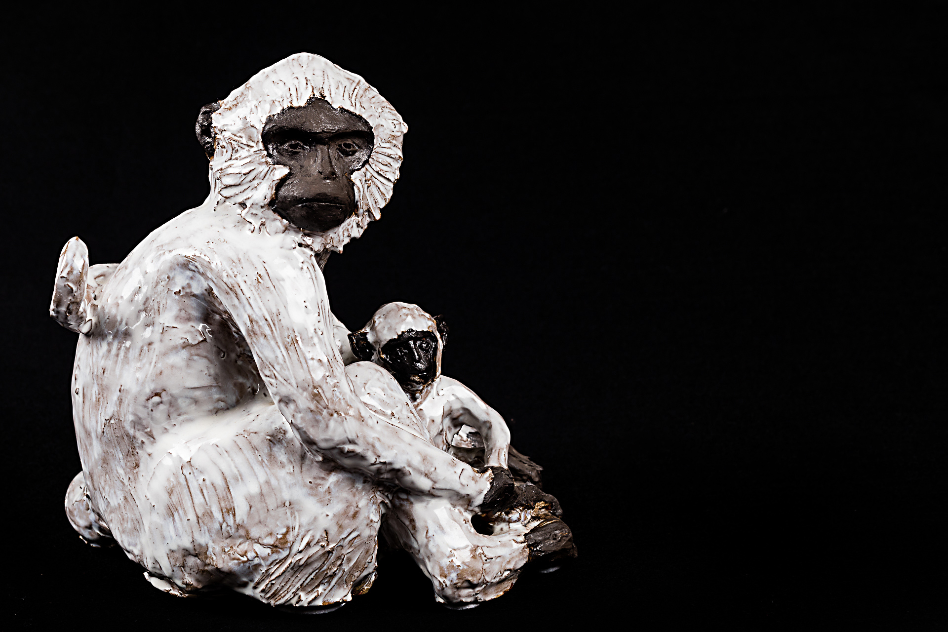 Macaco com filhote - Ver mais Esculturas Modeladas